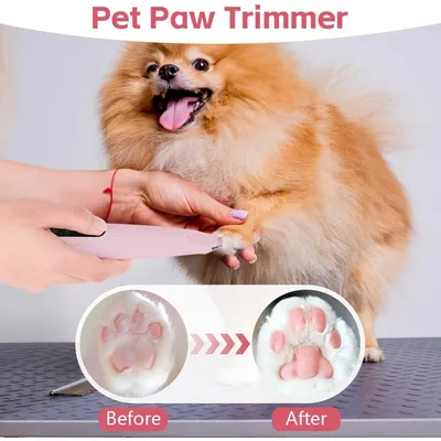 Tondeuse pattes silencieuse rechargeable LED chat chien rose Tondeuse pattes silencieuse rechargeable LED chat chien rose