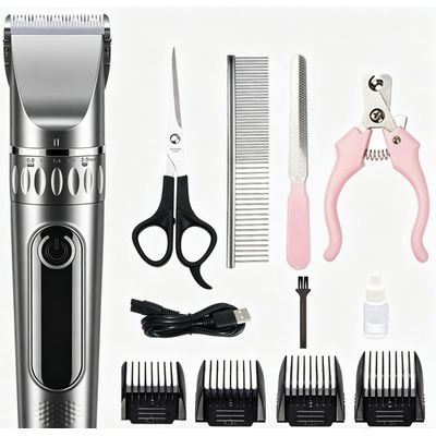 Professioneller kabelloser Hundehaarschneider Keramik LCD waschbar leise