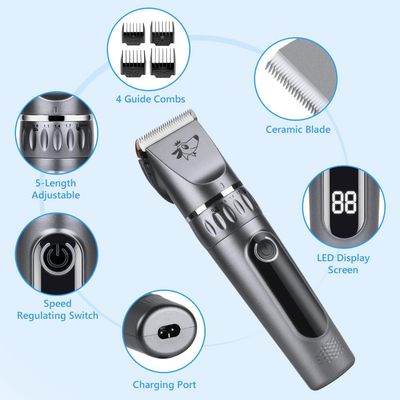 Professioneller kabelloser Hundehaarschneider Keramik LCD waschbar
