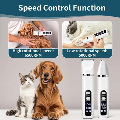 Kit toilettage 4 en 1 tondeuse chien chat silencieuse sans fil LCD Kit toilettage 4 en 1 tondeuse chien chat silencieuse sans fil LCD