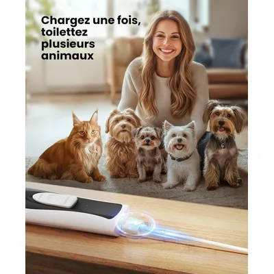 LED Pfotentrimmer Hunde leise wiederaufladbar Augen und Ohren