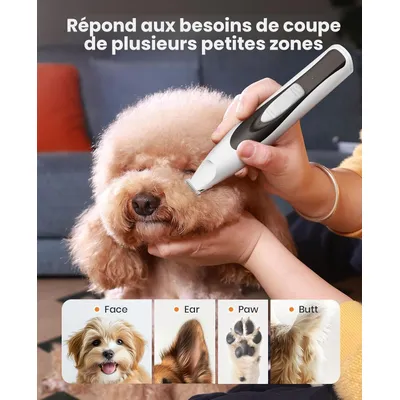 LED Pfotentrimmer Hunde leise wiederaufladbar Augen und Ohren