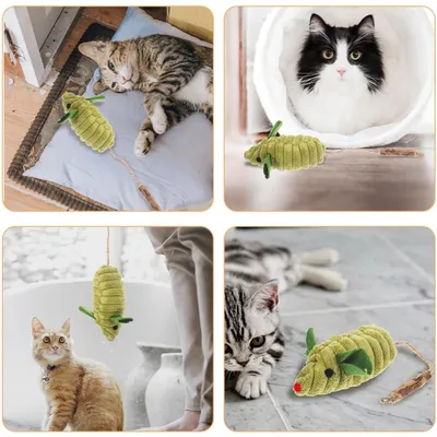 Lot 2 souris peluche herbe chat légère interactif chat intérieur Lot 2 souris peluche herbe chat légère interactif chat intérieur