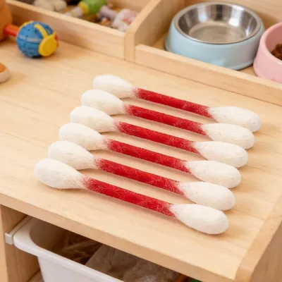 Lot de 6 cotons-tiges pour chatons, jouet de dentition, rouge Lot de 6 cotons-tiges pour chatons, jouet de dentition, rouge