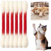 Lot de 6 cotons-tiges pour chatons, jouet de dentition, rouge