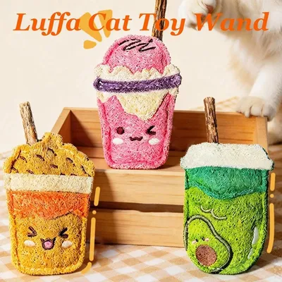 Jouets à mâcher luffa naturelle chat soins dentaires vigne argentée Jouets à mâcher luffa naturelle chat soins dentaires vigne argentée
