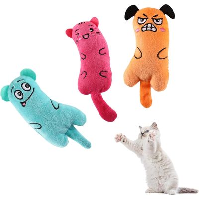 Lot 3 jouets herbe chat peluche douce nettoyage dents interactif