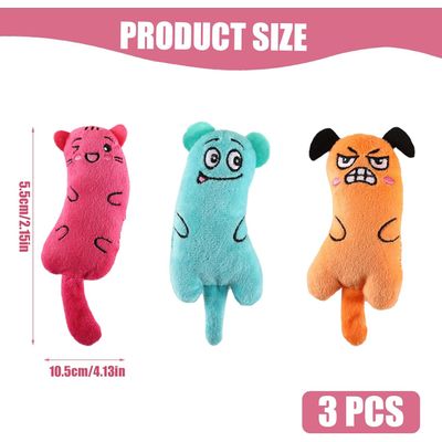Lot 3 jouets herbe chat peluche douce nettoyage dents interactif
