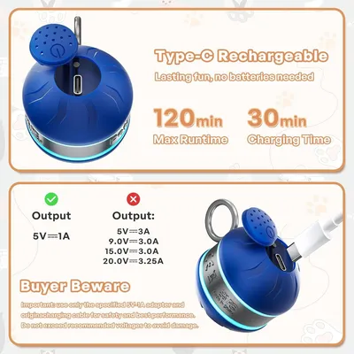 HausPets Pelota eléctrica interactiva gatos 2 velocidades, que simula caza