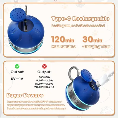 Boule interactive chat électrique 2 vitesses simulation chasse griffoir Boule interactive chat électrique 2 vitesses simulation chasse griffoir