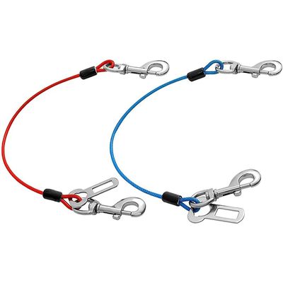 2er-Set Hundesicherheitsgurte aus Stahlseil mit Doppelclips Verriegelung