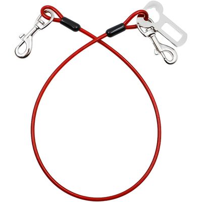 Lot 2 ceintures sécurité chien corde acier double clips loquet