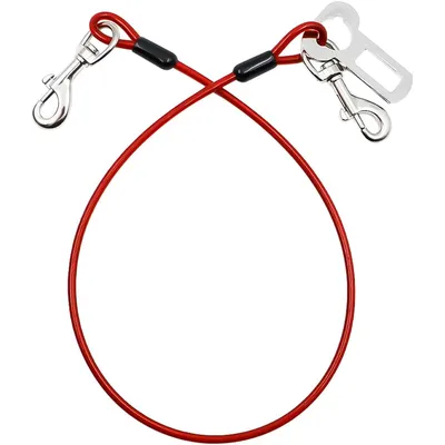 2er-Set Hundesicherheitsgurte aus Stahlseil mit Doppelclips Verriegelung 2er-Set Hundesicherheitsgurte aus Stahlseil mit Doppelclips Verriegelung