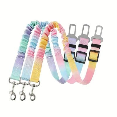 3er-Set strapazierfähige Nylon-Autoleinen für Hunde mit Sicherheitsgurt