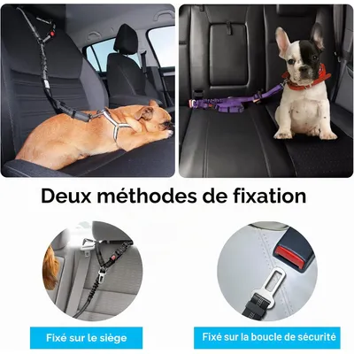 2-teiliger verstellbarer Autosicherheitsgurt für Hunde, schwarz-rosa 2-teiliger verstellbarer Autosicherheitsgurt für Hunde, schwarz-rosa