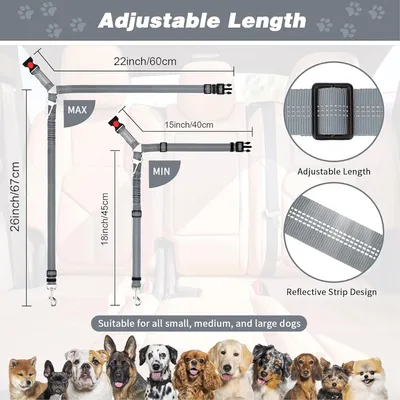 3-in-1-Sicherheitsgurt für Hunde aus hochdichtem, bissfestem Nylon 3-in-1-Sicherheitsgurt für Hunde aus hochdichtem, bissfestem Nylon