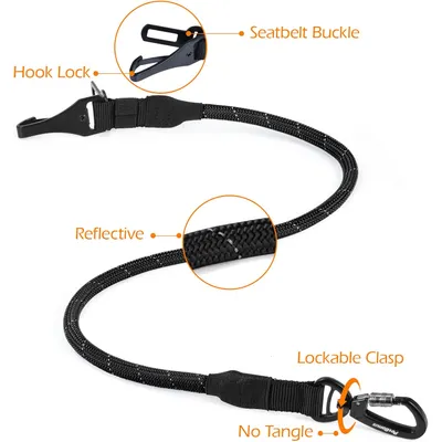 Hundesicherheitsgurt für das Auto aus strapazierfähigem Nylon,schwarz Hundesicherheitsgurt für das Auto aus strapazierfähigem Nylon,schwarz
