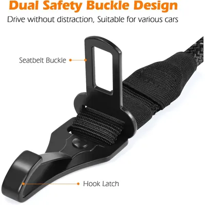 Hundesicherheitsgurt für das Auto aus strapazierfähigem Nylon,schwarz Hundesicherheitsgurt für das Auto aus strapazierfähigem Nylon,schwarz