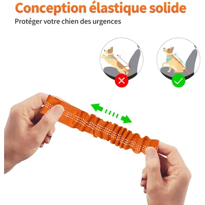 XXS-Autogeschirr für Hunde in Orange mit verstellbarem elastischem Gurt XXS-Autogeschirr für Hunde in Orange mit verstellbarem elastischem Gurt