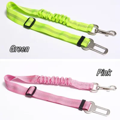 2-teiliger verstellbarer Hundesicherheitsgurt 53–75 cm, rosa-grün 2-teiliger verstellbarer Hundesicherheitsgurt 53–75 cm, rosa-grün