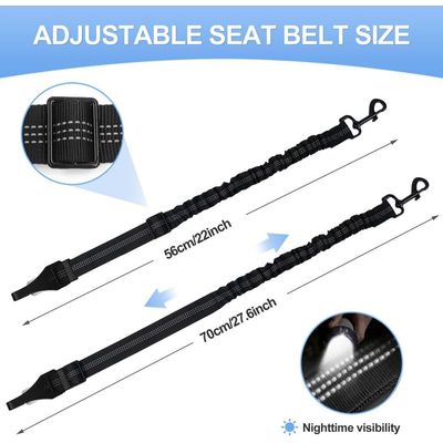 Ceinture sécurité chien voiture nylon élastique réglable double boucle