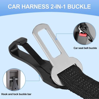 HausPets Cinturón seguridad perros ajustable nailon elástico doble hebilla