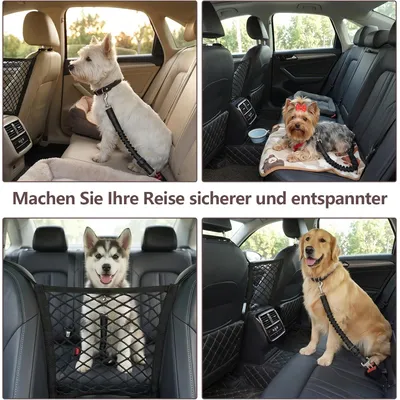 2er-Set Autogurte für Hunde + verstellbares Tierschutznetz, 50–85 cm 2er-Set Autogurte für Hunde + verstellbares Tierschutznetz, 50–85 cm