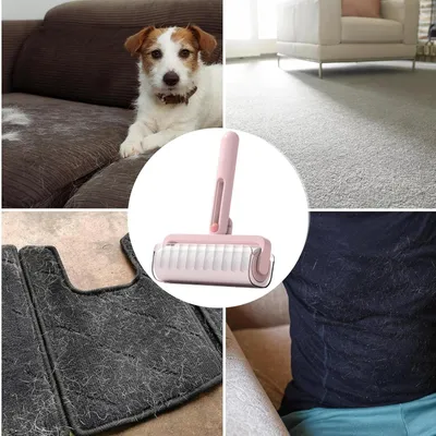 HausPets Brosse 4-en-1 anti-poils tige réglable