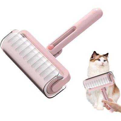 HausPets Brosse 4-en-1 anti-poils tige réglable
