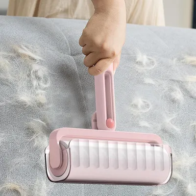 HausPets Brosse 4-en-1 anti-poils tige réglable