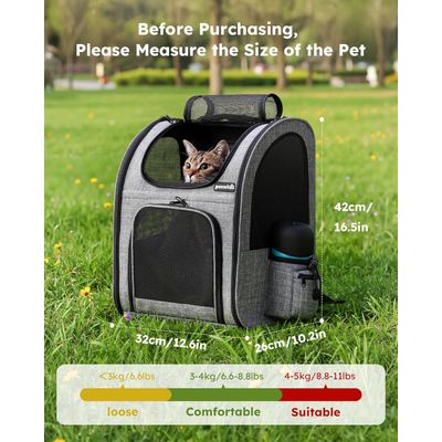HausPets Mochila transpirable para gatos y perros pequeños, cómoda