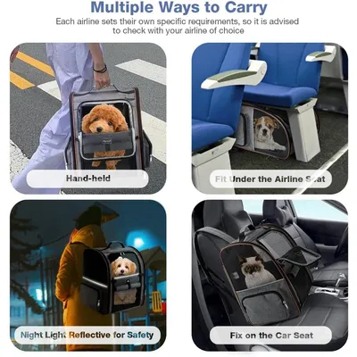 HausPets Erweiterbarer Atmungsaktiver Rucksack für Katzen & Kleine Hunde HausPets Erweiterbarer Atmungsaktiver Rucksack für Katzen & Kleine Hunde
