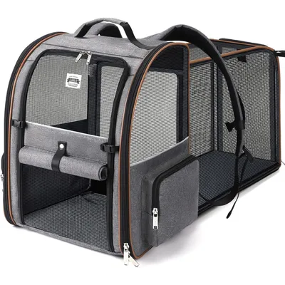 HausPets Erweiterbarer Atmungsaktiver Rucksack für Katzen & Kleine Hunde HausPets Erweiterbarer Atmungsaktiver Rucksack für Katzen & Kleine Hunde