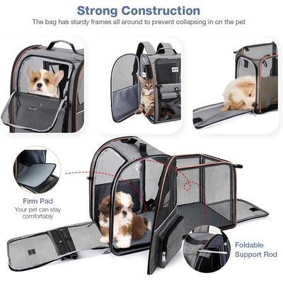 HausPets Mochila expandible y transpirable para gatos y perros pequeños