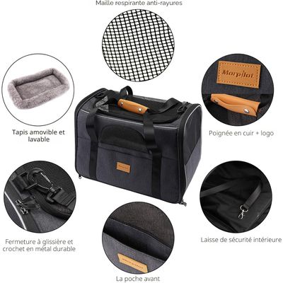 HausPets Sac Transport Pliable et Respirant pour Chat et Petit Chien