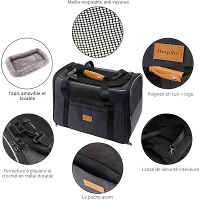 HausPets Sac Transport Pliable et Respirant pour Chat et Petit Chien HausPets Sac Transport Pliable et Respirant pour Chat et Petit Chien