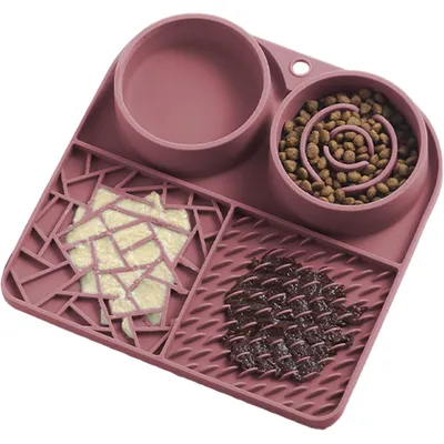 HausPets Alfombrilla de silicona 2 en 1 con ventosa para lamer