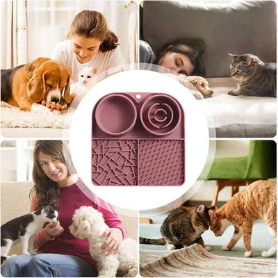 HausPets 2-in-1 Silikon-Leckmatte mit Saugnapf