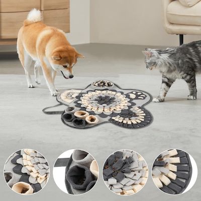 HausPets Tapis renifler étoile 60cm gris/blanc