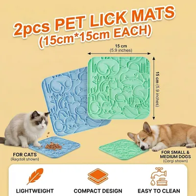 HausPets 2 mini Silikon-Leckteppiche für Futter