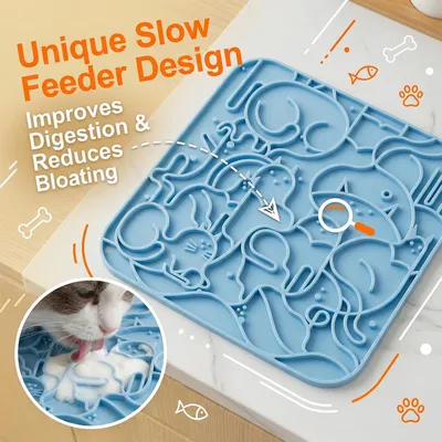 HausPets 2 mini Silikon-Leckteppiche für Futter