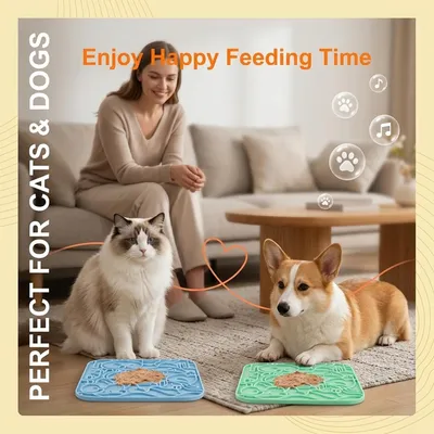 HausPets 2 mini Silikon-Leckteppiche für Futter