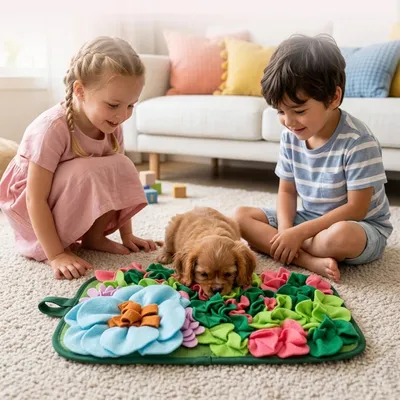 HausPets 2-in-1 Suchmatte mit Blumenmuster 45x25cm