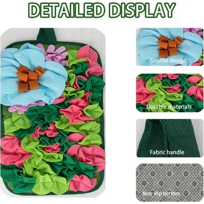 HausPets 2-in-1 Suchmatte mit Blumenmuster 45x25cm