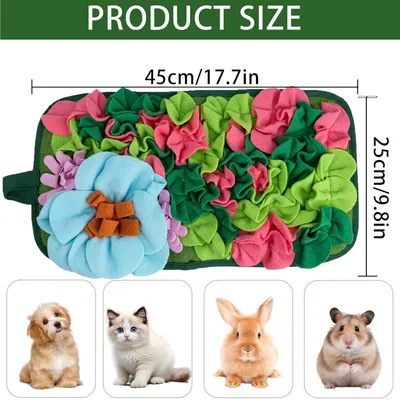 HausPets 2-in-1 Suchmatte mit Blumenmuster 45x25cm