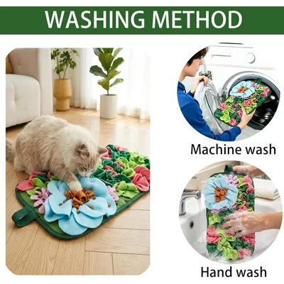HausPets 2-in-1 Suchmatte mit Blumenmuster 45x25cm