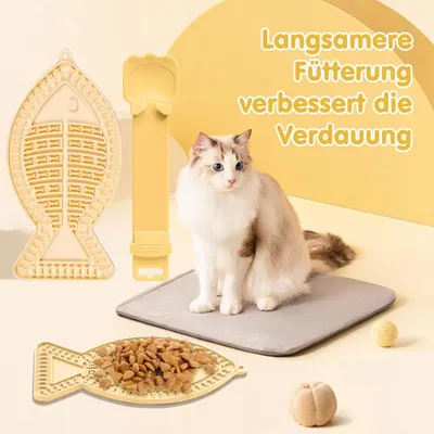 HausPets Gelbe Leckmatte + Leckerli-Löffel