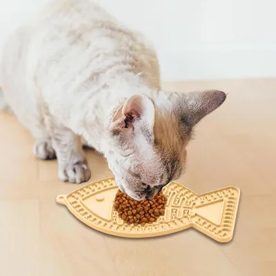 HausPets Gelbe Leckmatte + Leckerli-Löffel