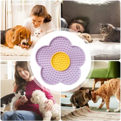 HausPets Leckmatte mit Saugnäpfen für Katzen/Hunde