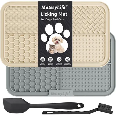 HausPets Lot de 2 Tapis de Léchage Silicone avec Ventouses pour Chien HausPets Lot de 2 Tapis de Léchage Silicone avec Ventouses pour Chien